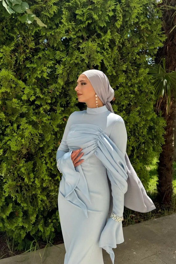 Ela Tesetür Abiye - FioraofDress - tesettur - abiye - 36 - BEBE MAVİSİ - hijab - evening - dress