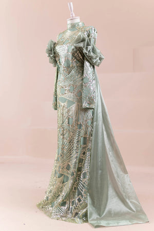 Eloura Tesettür Abiye - FioraofDress - tesettur - abiye - haki - 38 - hijab - evening - dress