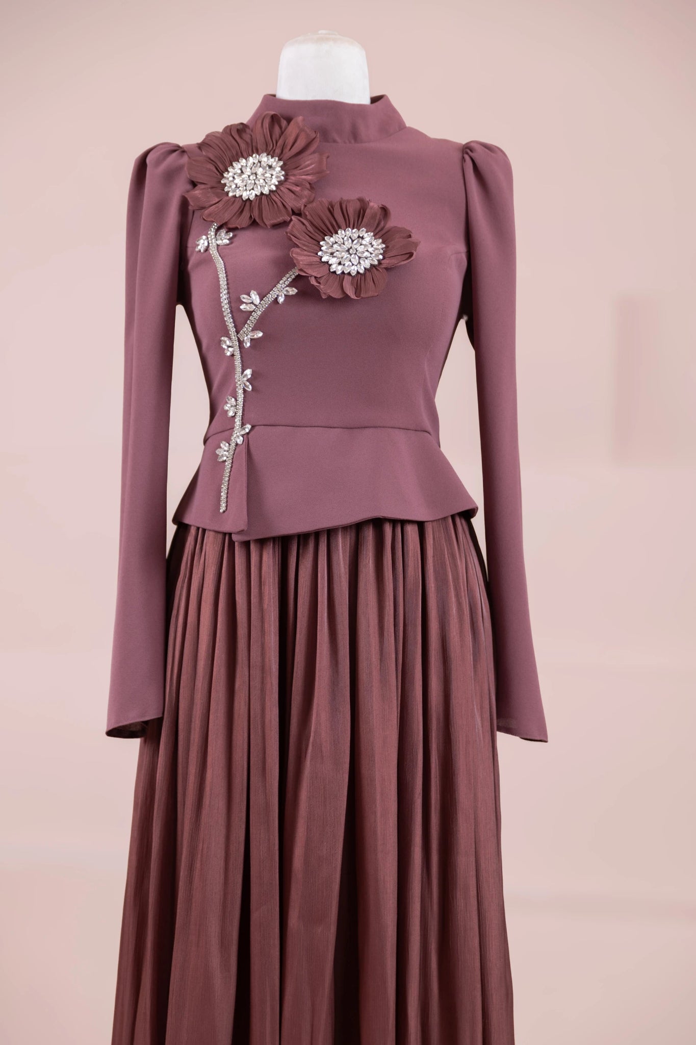 Elya Tesettür Abiye - FioraofDress - tesettur - abiye - bery burgundy - 38 - hijab - evening - dress