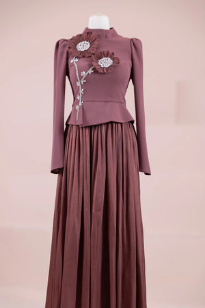 Elya Tesettür Abiye - FioraofDress - tesettur - abiye - bery burgundy - 38 - hijab - evening - dress