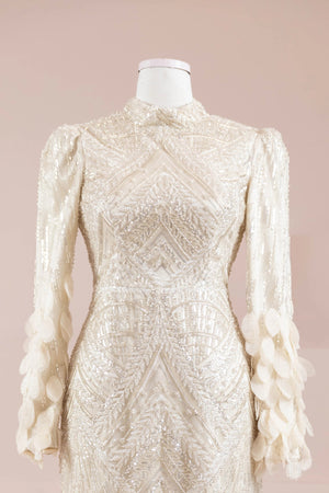 Elyse Tesettür Abiye - FioraofDress - tesettur - abiye - krem - 38 - hijab - evening - dress