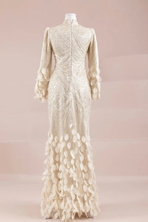 Elyse Tesettür Abiye - FioraofDress - tesettur - abiye - krem - 38 - hijab - evening - dress