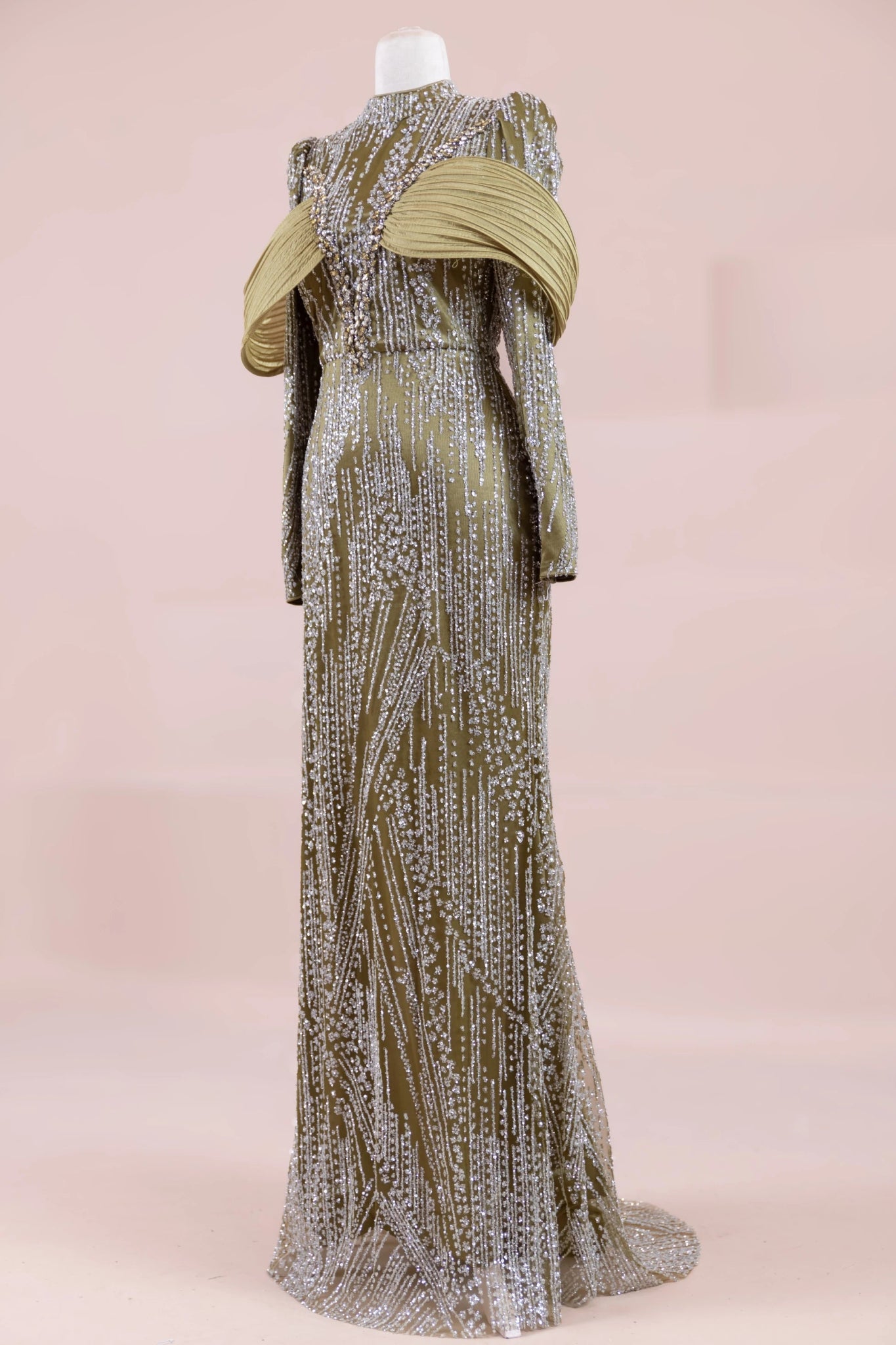 Empress Tesettür Abiye - FioraofDress - tesettur - abiye - YAĞ YEŞİLİ - 36 - hijab - evening - dress