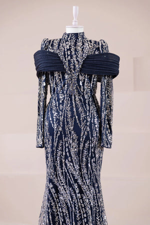 Empress Tesettür Abiye - FioraofDress - tesettur - abiye - LACİVERT - 36 - hijab - evening - dress