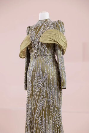 Empress Tesettür Abiye - FioraofDress - tesettur - abiye - YAĞ YEŞİLİ - 36 - hijab - evening - dress