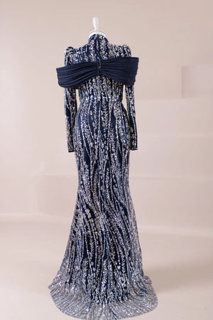 Empress Tesettür Abiye - FioraofDress - tesettur - abiye - LACİVERT - 36 - hijab - evening - dress