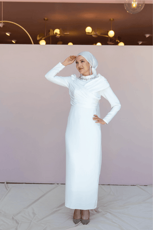 Esperanza Tesettür Abiye - FioraofDress - tesettur - abiye - 44 - Beyaz - hijab - evening - dress