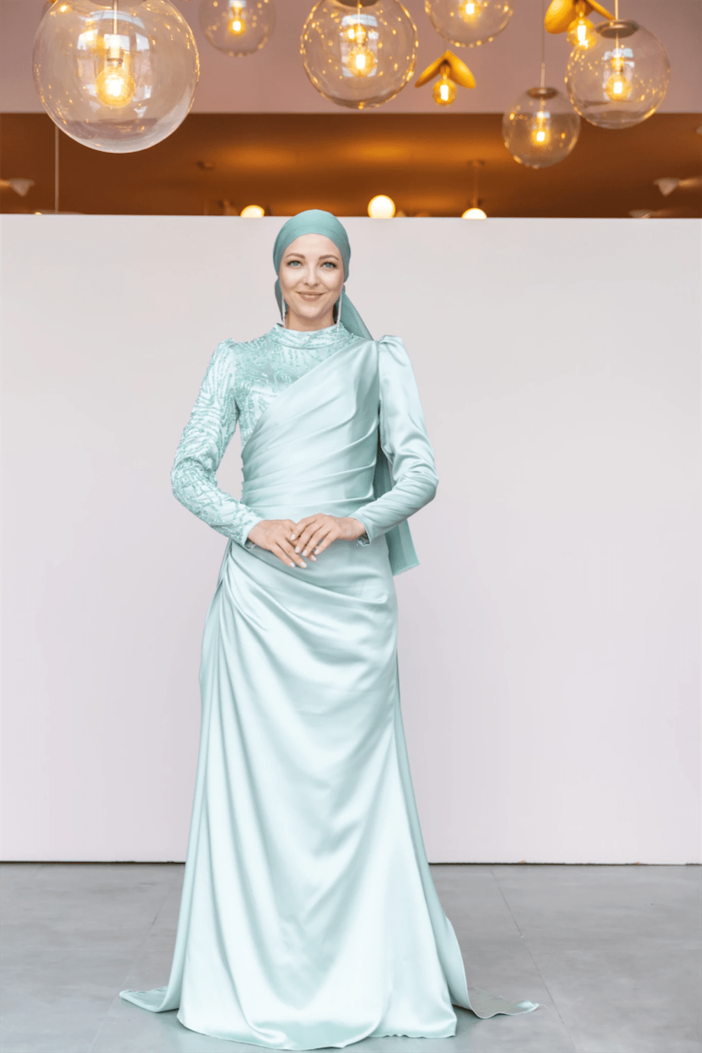 Ester Tesettür Abiye - FioraofDress - tesettur - abiye - 44 - Su Yeşili - hijab - evening - dress