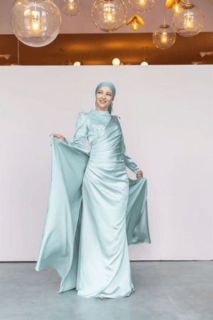 Ester Tesettür Abiye - FioraofDress - tesettur - abiye - 44 - Su Yeşili - hijab - evening - dress