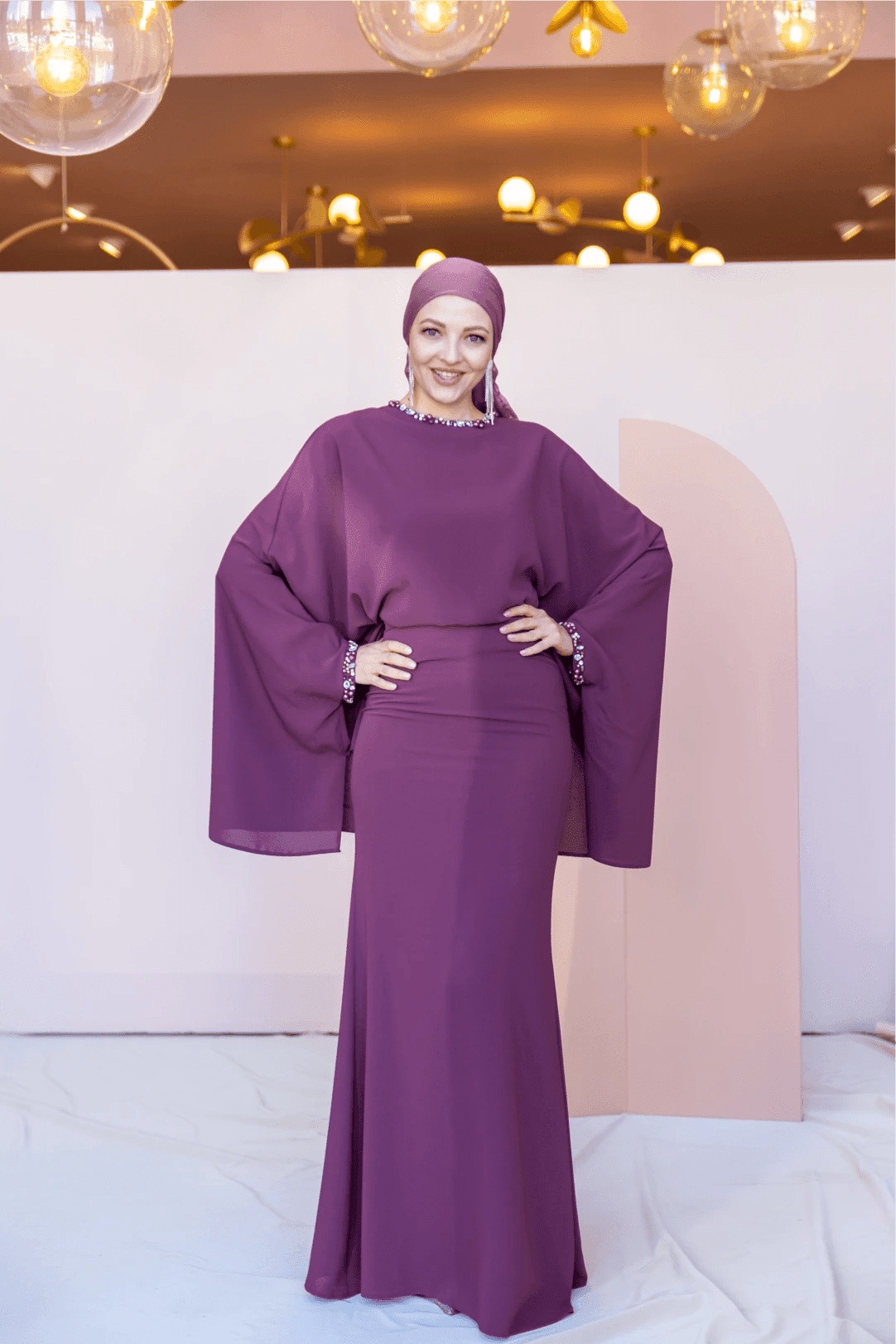 Eveline Tesettür Abiye - FioraofDress - tesettur - abiye - 44 - Mürdüm - hijab - evening - dress