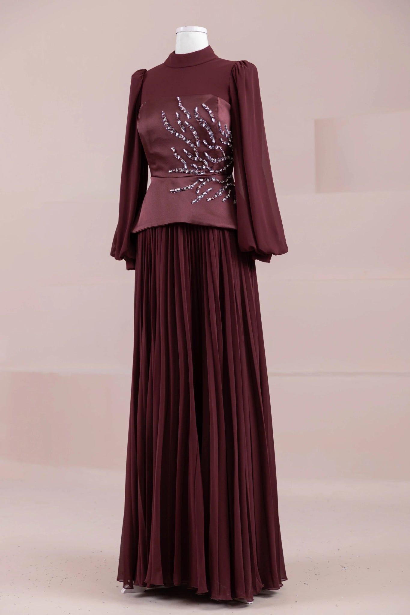 Eyla Tesettür Abiye - FioraofDress - tesettur - abiye - bery burgundy - 36 - hijab - evening - dress
