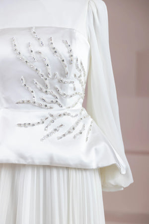 Eyla Tesettür Abiye - FioraofDress - tesettur - abiye - Beyaz - 36 - hijab - evening - dress