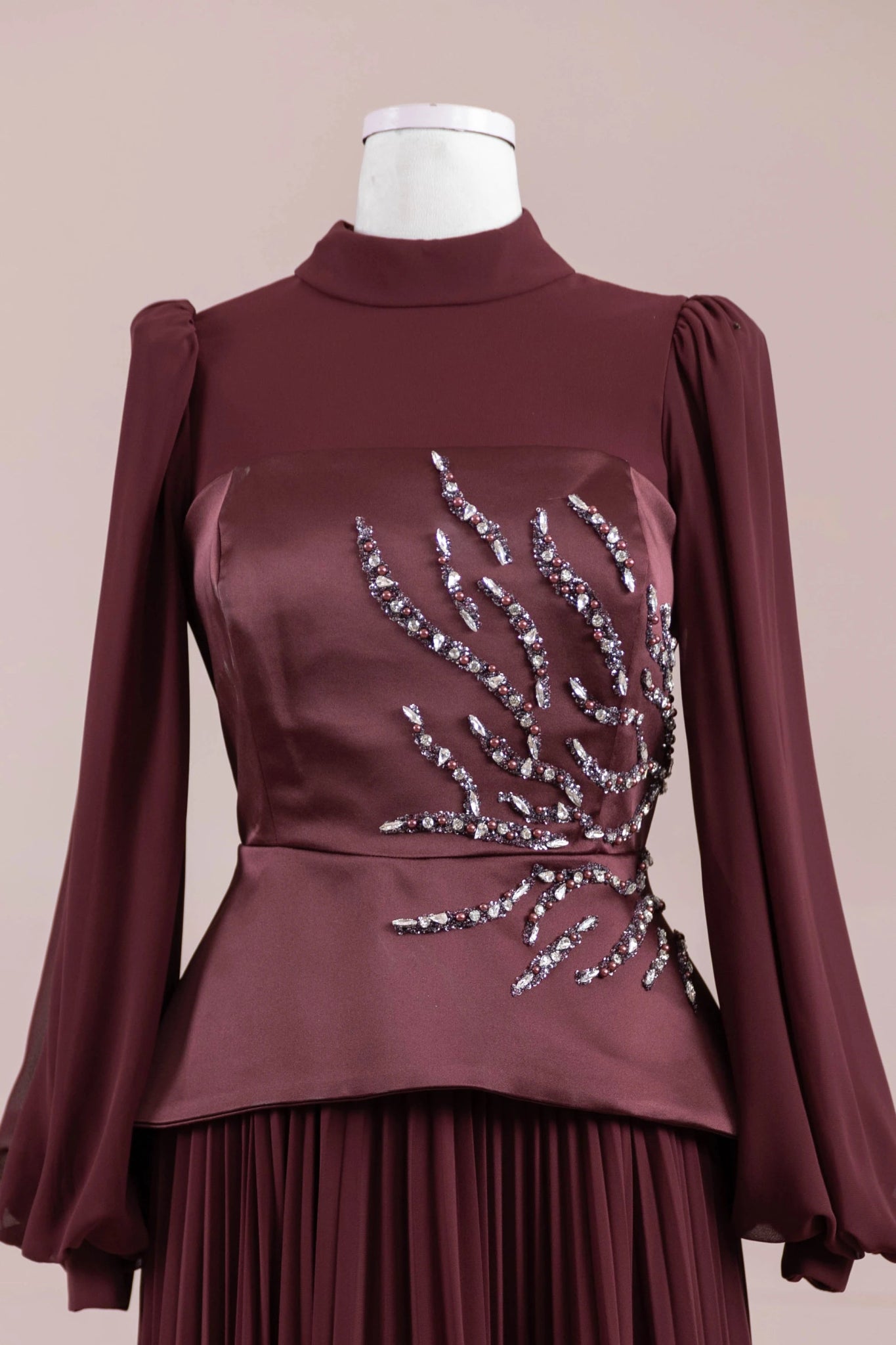 Eyla Tesettür Abiye - FioraofDress - tesettur - abiye - bery burgundy - 36 - hijab - evening - dress