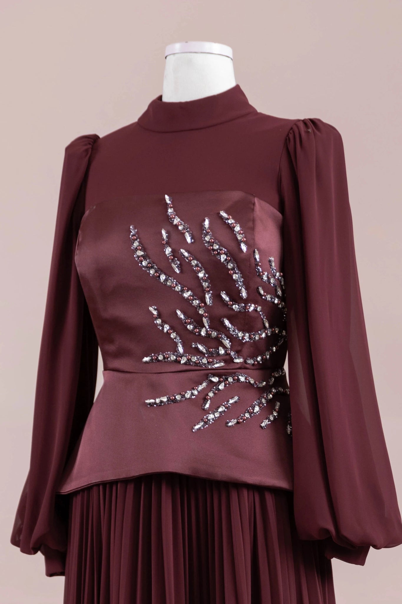 Eyla Tesettür Abiye - FioraofDress - tesettur - abiye - bery burgundy - 36 - hijab - evening - dress