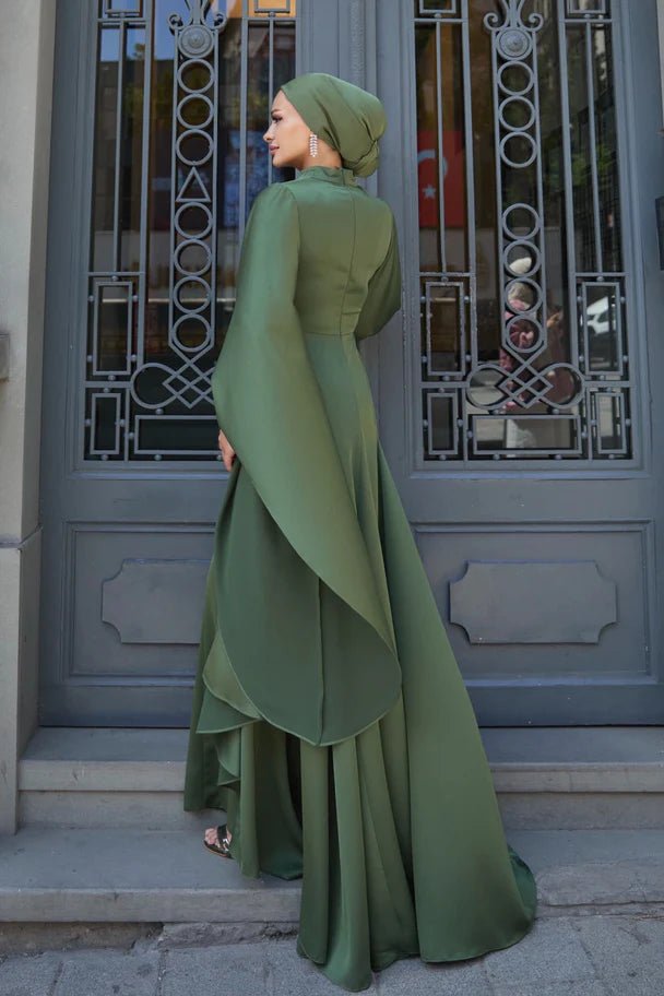 Eyşan Tesettür Abiye - FioraofDress - tesettur - abiye - haki - 36 - hijab - evening - dress