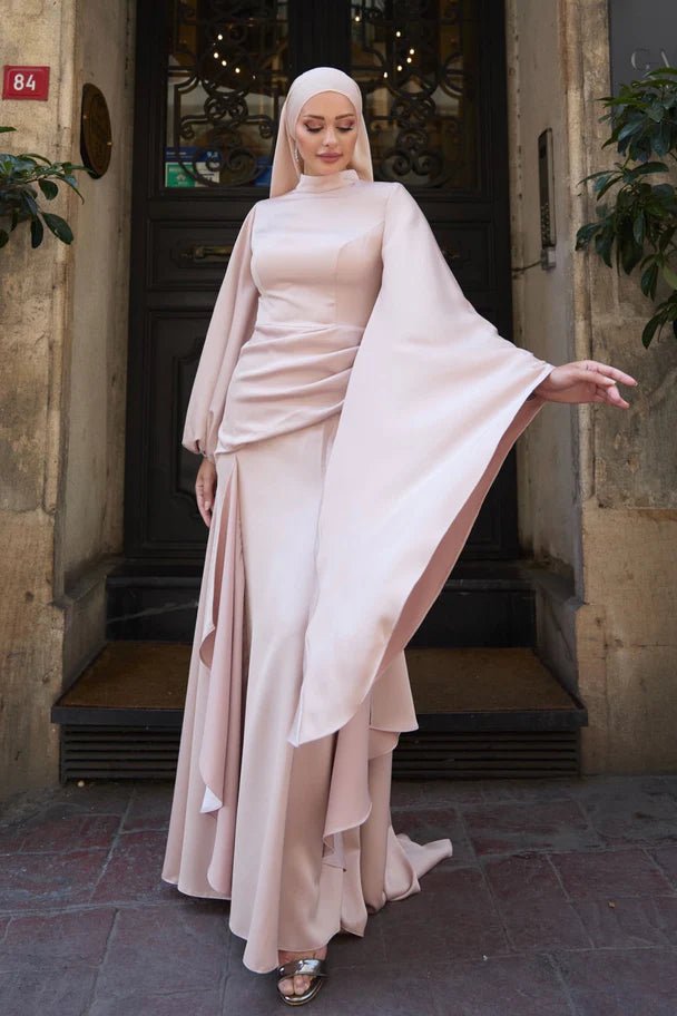 Eyşan Tesettür Abiye - FioraofDress - tesettur - abiye - Pudra - 36 - hijab - evening - dress