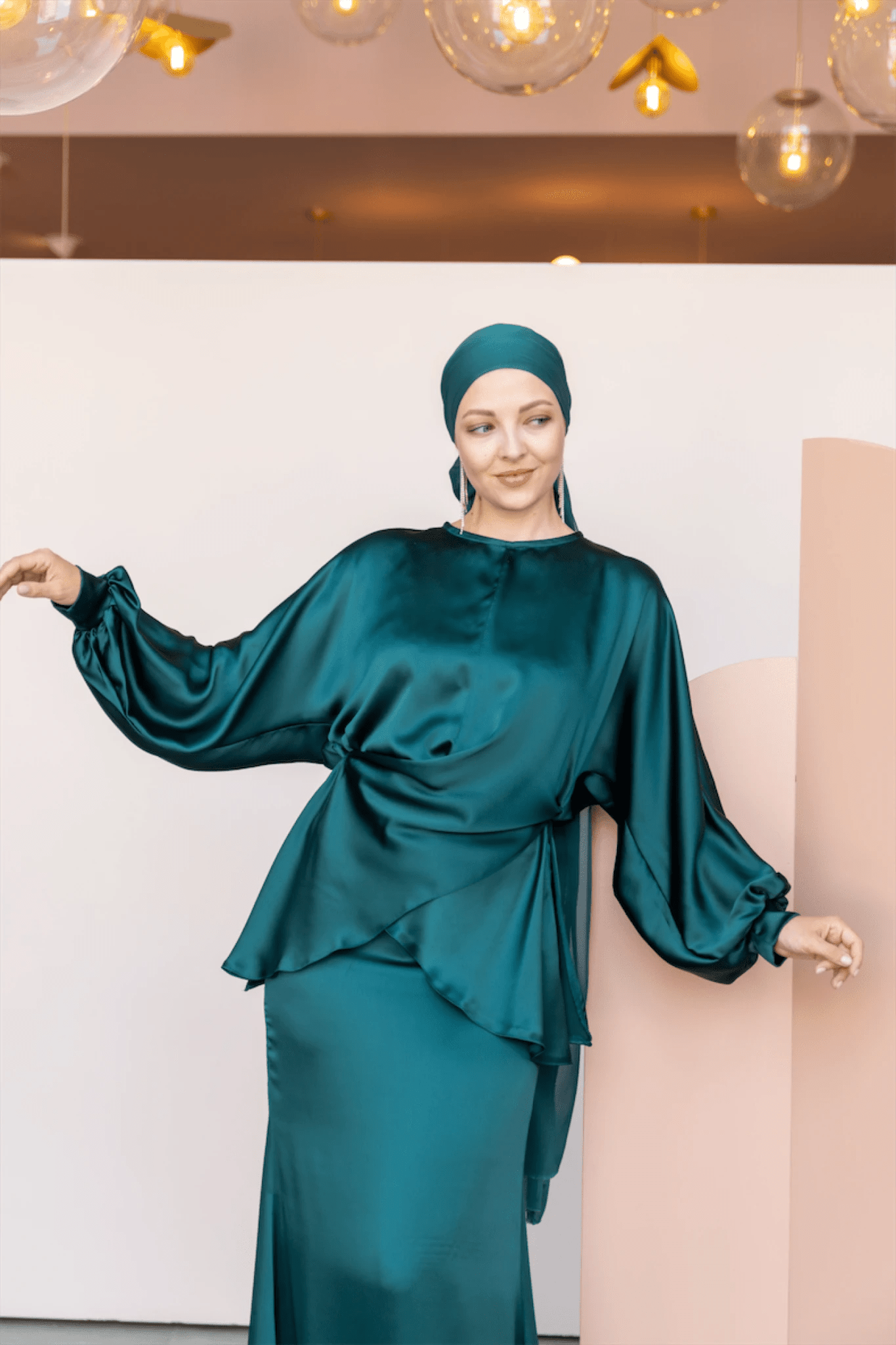 Felicita Tesettür Abiye - FioraofDress - tesettur - abiye - 44 - Yağı Yeşil - hijab - evening - dress