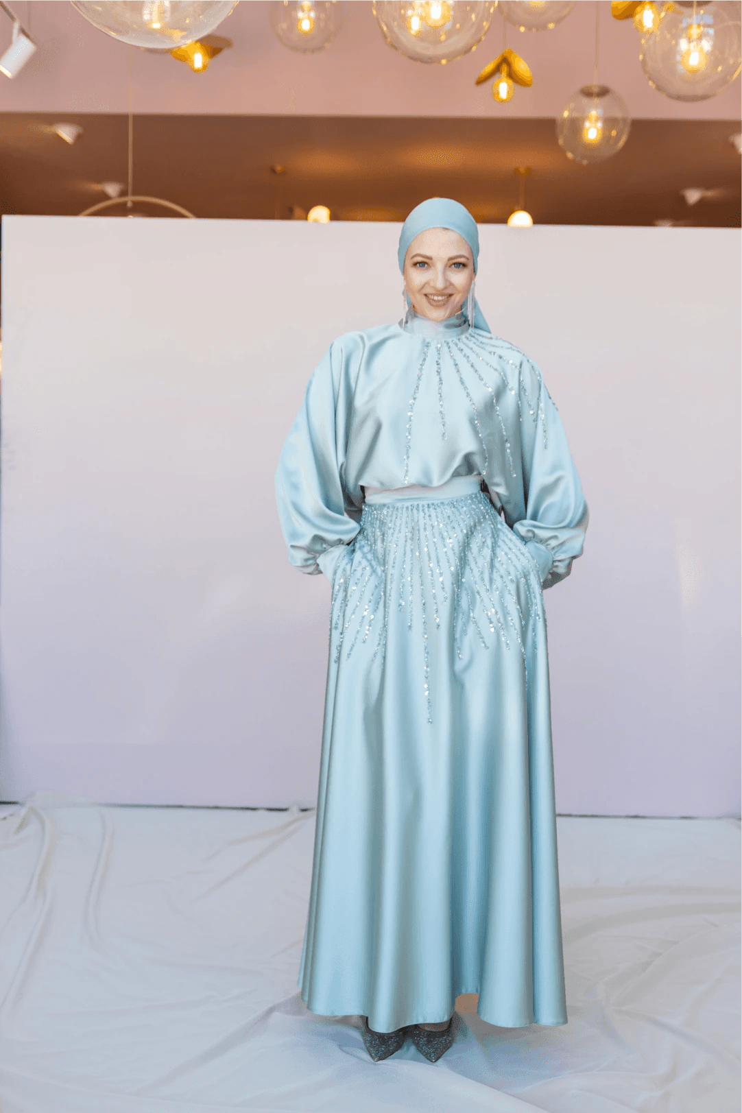 Fiona Tesettür Takım - FioraofDress - tesettur - abiye - 44 - Su Yeşili - hijab - evening - dress