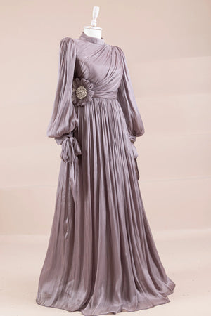 Flora Tesettür Abiye - FioraofDress - tesettur - abiye - Morr - 38 - hijab - evening - dress