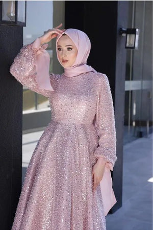Gelincik Tesettür Abiye - FioraofDress - tesettur - abiye - 48 - PEMBE - hijab - evening - dress