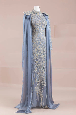 Glam Tesettür Abiye - FioraofDress - tesettur - abiye - Mavii - 38 - hijab - evening - dress