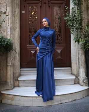 Gökçe Tesettür Abiye - FioraofDress - tesettur - abiye - LACİVERT - 34 - hijab - evening - dress