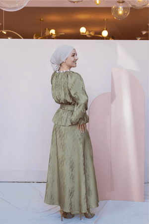 Grazia Tesettür Takım - FioraofDress - tesettur - abiye - 44 - Yağ Yeşili - hijab - evening - dress