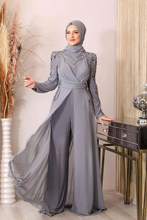 Güneş Tulum Abiye - FioraofDress - tesettur - abiye - lacivert - 48 - hijab - evening - dress