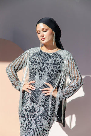 Handmade Embroidered AH1001 - FioraofDress - tesettur - abiye - 48 - hijab - evening - dress