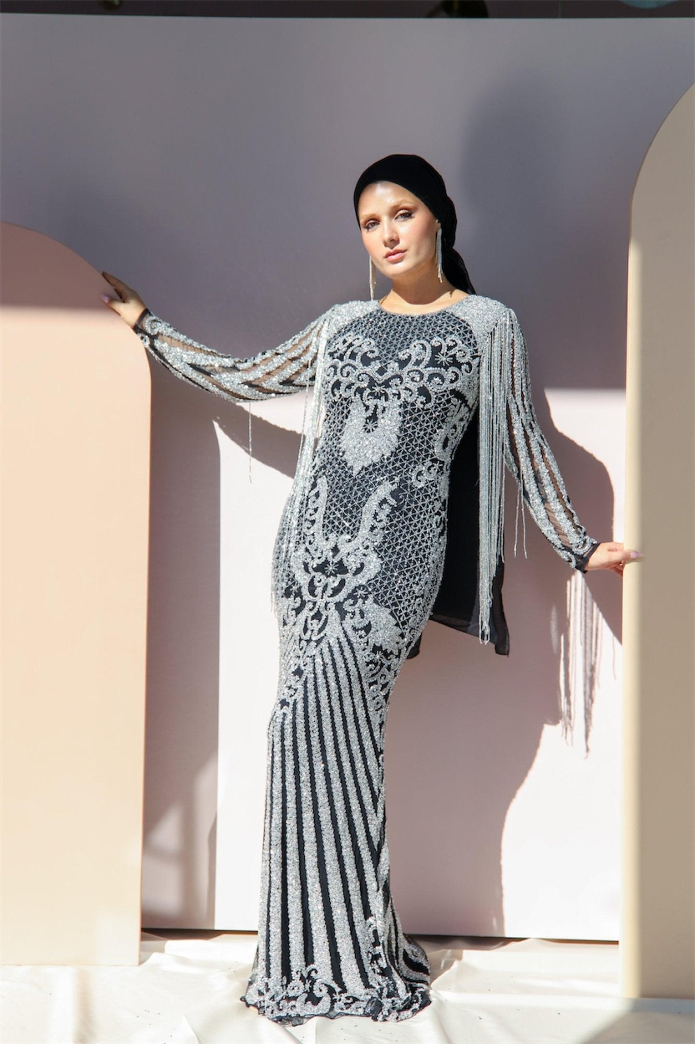 Handmade Embroidered AH1001 - FioraofDress - tesettur - abiye - 48 - hijab - evening - dress