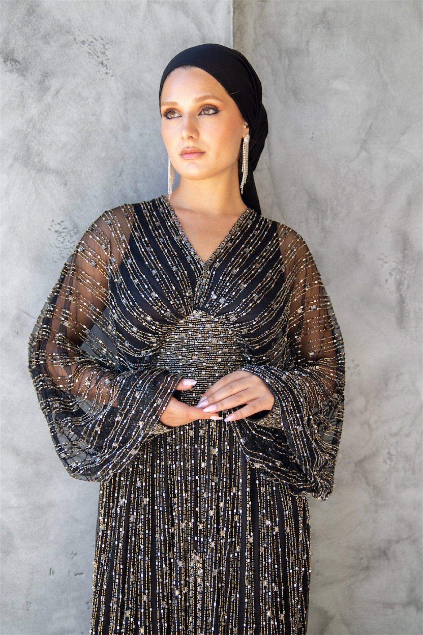 Handmade Embroidered AH1008 - FioraofDress - tesettur - abiye - 48 - hijab - evening - dress