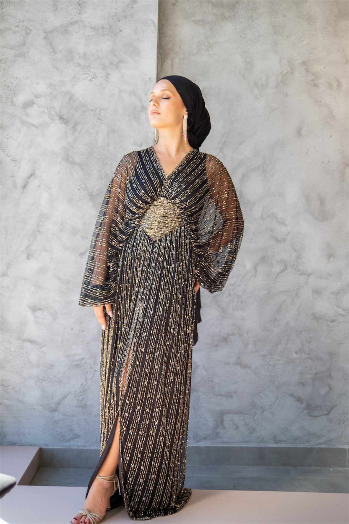 Handmade Embroidered AH1008 - FioraofDress - tesettur - abiye - 48 - hijab - evening - dress