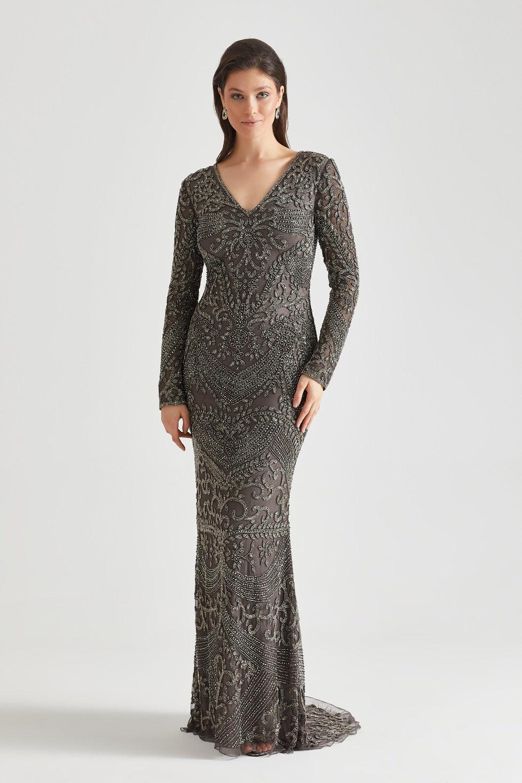 Handmade Embroidered AH1019 - FioraofDress - tesettur - abiye - 48 - hijab - evening - dress