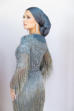 Handmade Embroidered AH1021 - FioraofDress - tesettur - abiye - 48 - hijab - evening - dress