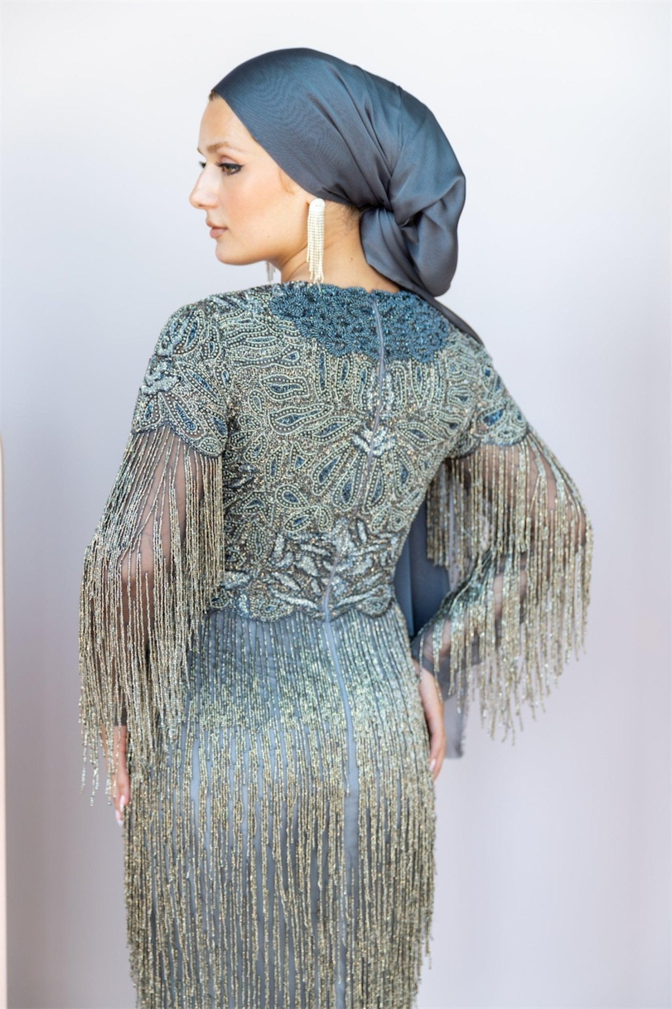 Handmade Embroidered AH1021 - FioraofDress - tesettur - abiye - 48 - hijab - evening - dress