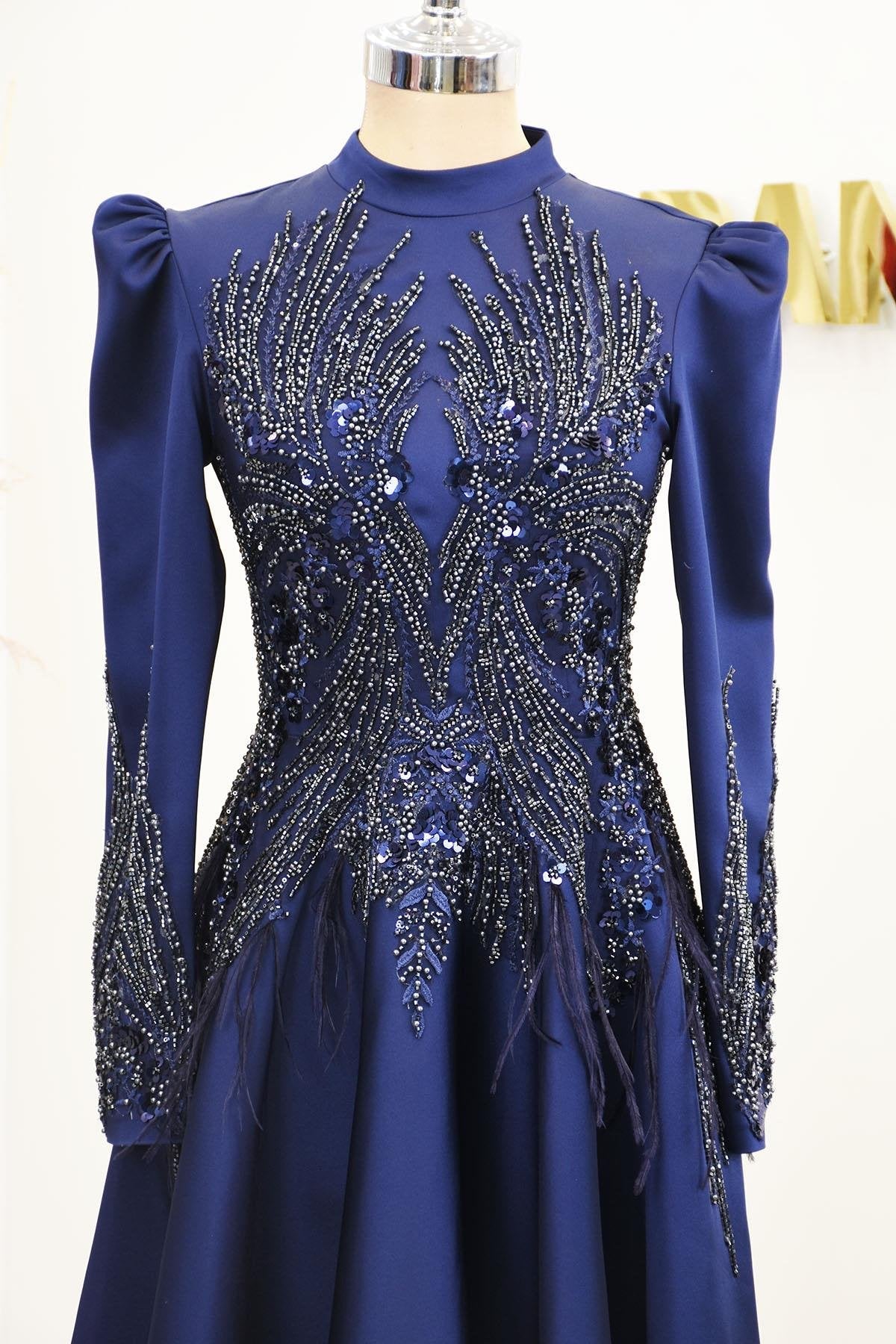 Holly Tesettür Abiye - FioraofDress - tesettur - abiye - LACİVERT - 38 - hijab - evening - dress