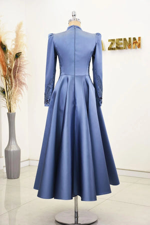 Holly Tesettür Abiye - FioraofDress - tesettur - abiye - İndigo - 38 - hijab - evening - dress