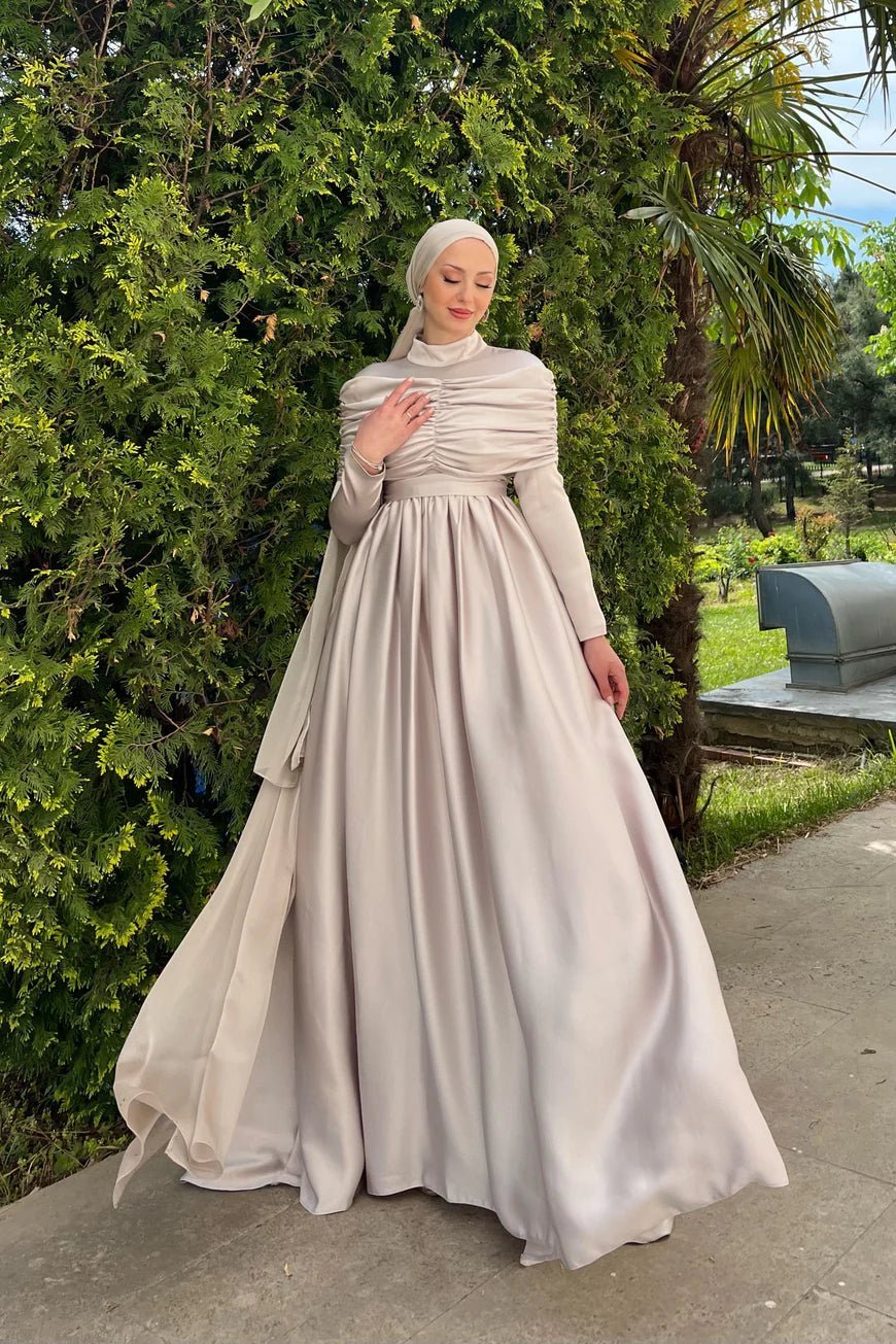 Hüma Tesettür Abiye - FioraofDress - tesettur - abiye - 44 - Taş - hijab - evening - dress