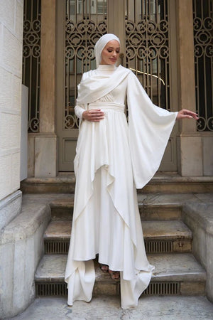 Hümeyra Tesettür Abiye - FioraofDress - tesettur - abiye - Ekru - 36 - hijab - evening - dress