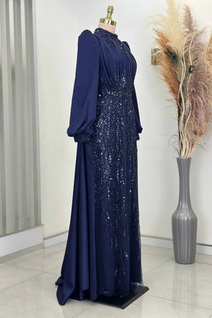 İncilay Tesettür Abiye - FioraofDress - tesettur - abiye - LACİVERT - 38 - hijab - evening - dress