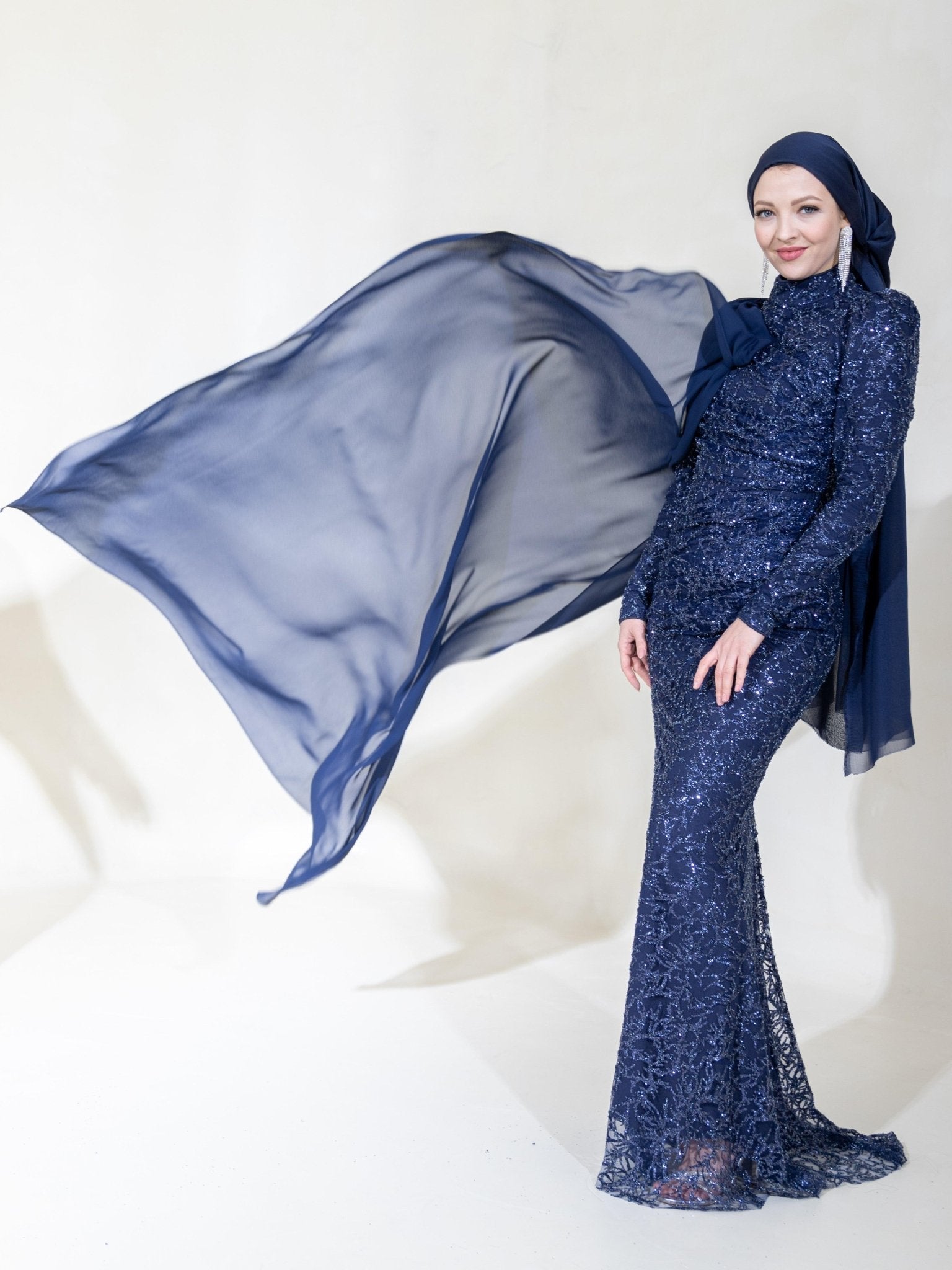 Işıl Tesettür Abiye - FioraofDress - tesettur - abiye - 44 - lacivert - hijab - evening - dress