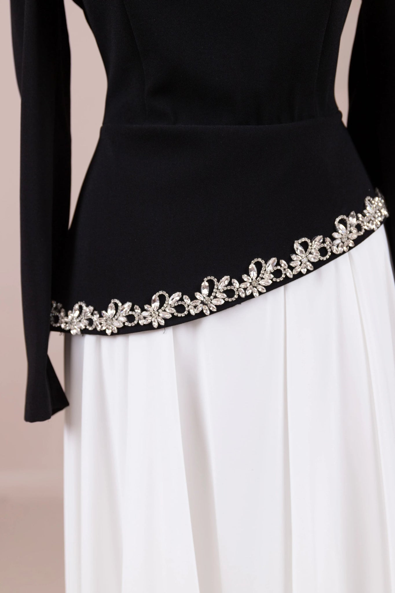 Jamila Tesettür Abiye - FioraofDress - tesettur - abiye - Siyah Beyaz - 38 - hijab - evening - dress