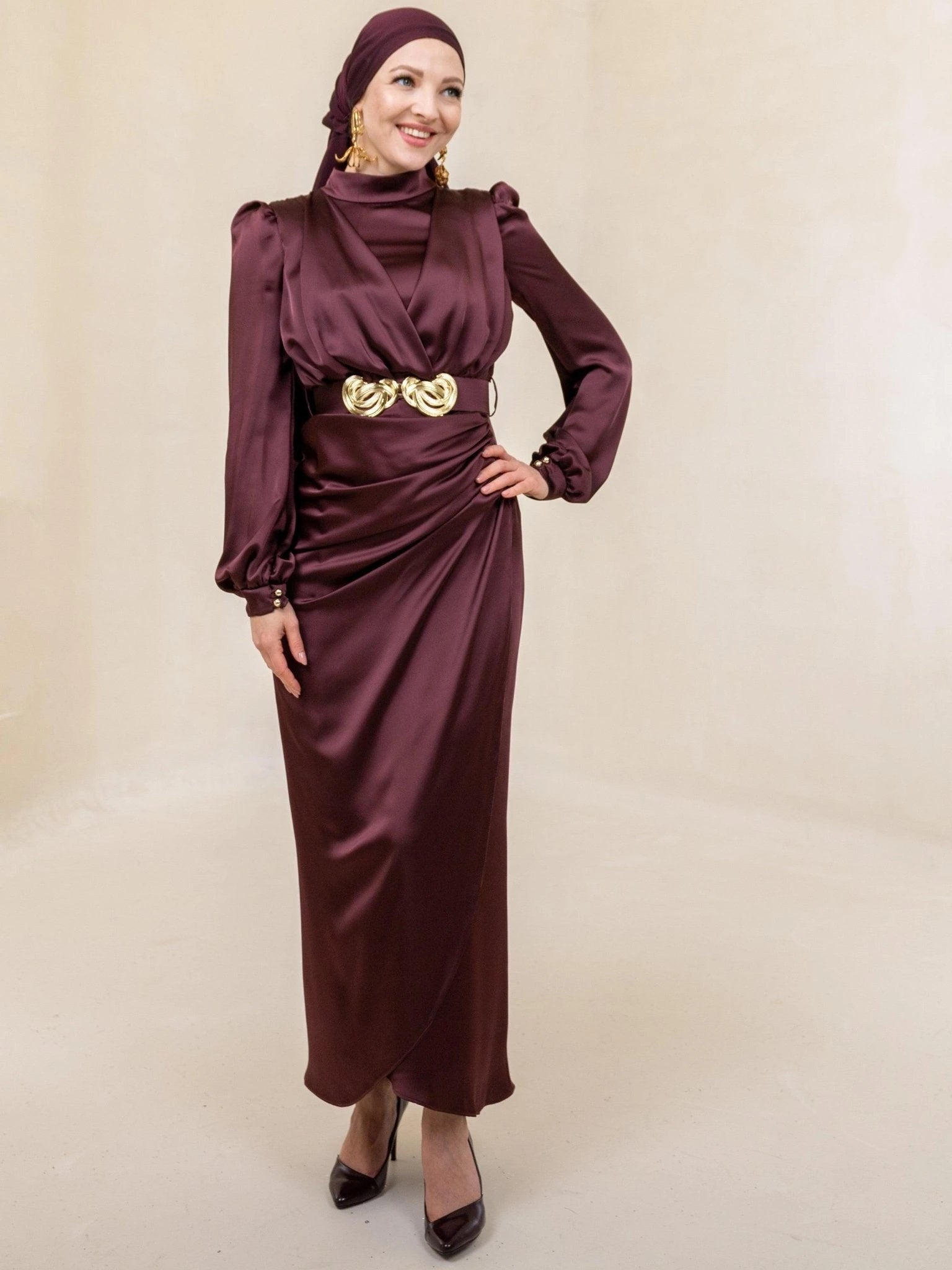Kamer Tesettür Abiye - FioraofDress - tesettur - abiye - 44 - BORDO - hijab - evening - dress