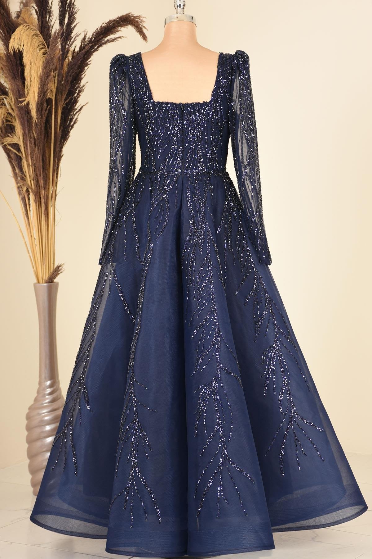 Karmen Tesettür Abiye - FioraofDress - tesettur - abiye - lacivert - 38 - hijab - evening - dress