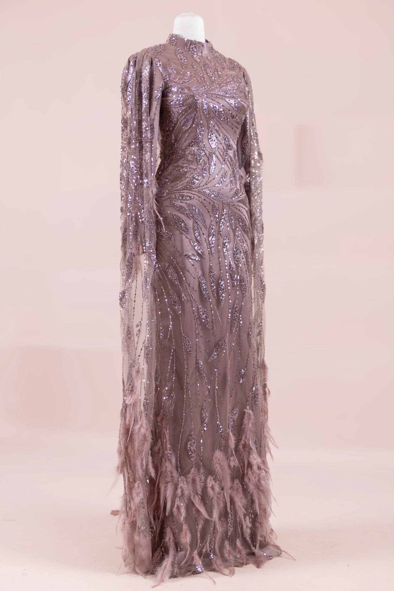 Kol Pelerin Tesettür Abiye - FioraofDress - tesettur - abiye - Bakır - 38 - hijab - evening - dress