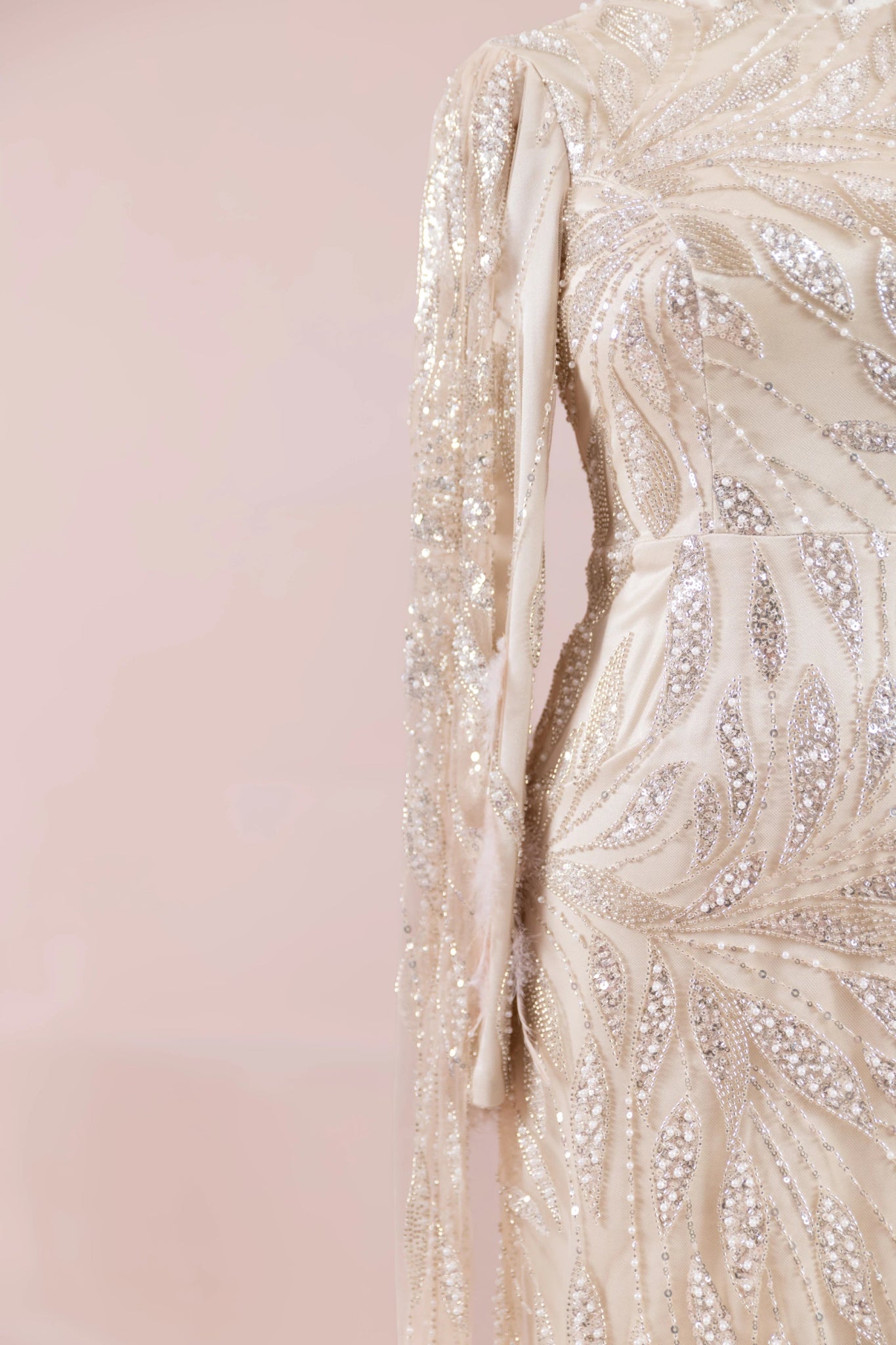 Kol Pelerin Tesettür Abiye - FioraofDress - tesettur - abiye - krem - 38 - hijab - evening - dress