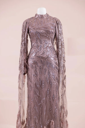 Kol Pelerin Tesettür Abiye - FioraofDress - tesettur - abiye - Bakır - 38 - hijab - evening - dress
