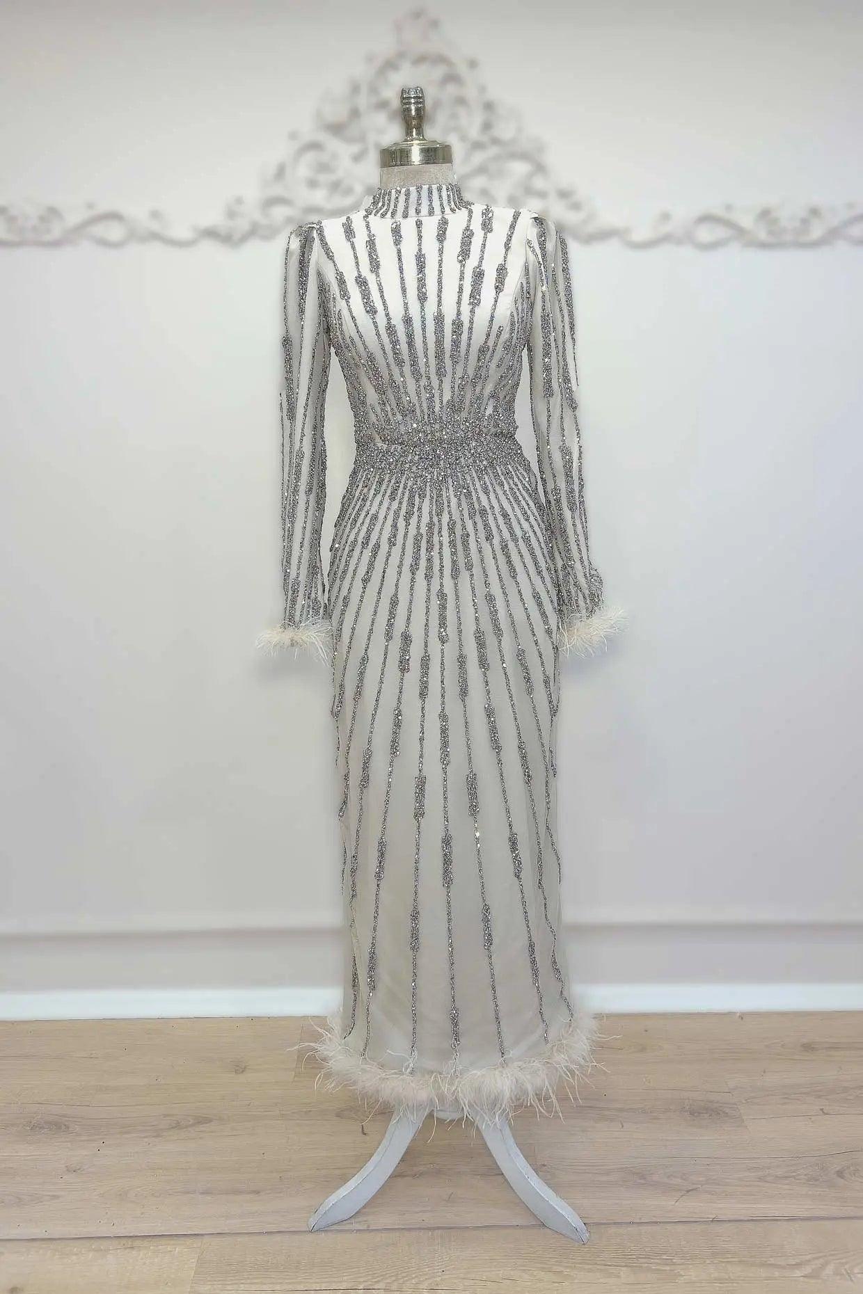 Lamira Tesettür Abiye - FioraofDress - tesettur - abiye - 48 - BEJ - hijab - evening - dress