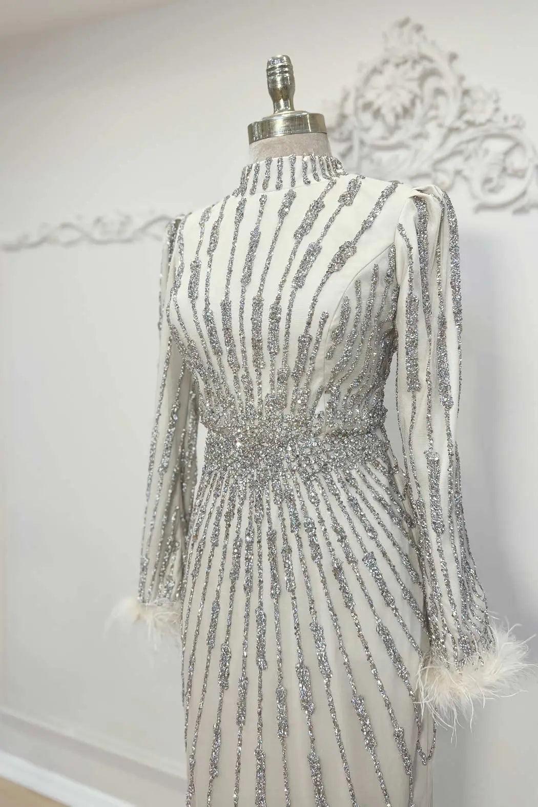 Lamira Tesettür Abiye - FioraofDress - tesettur - abiye - 48 - BEJ - hijab - evening - dress