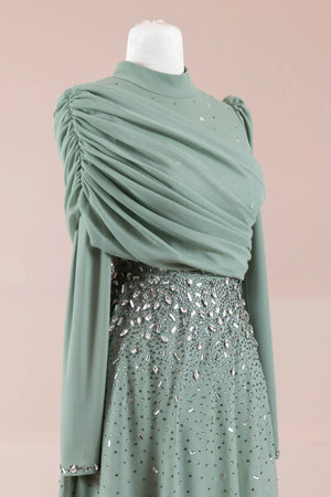 Levia Tesettür Abiye - FioraofDress - tesettur - abiye - mint - 36 - hijab - evening - dress
